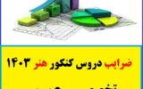 ضرایب دروس کنکور هنر ۱۴۰۳ تخصصی و عمومی